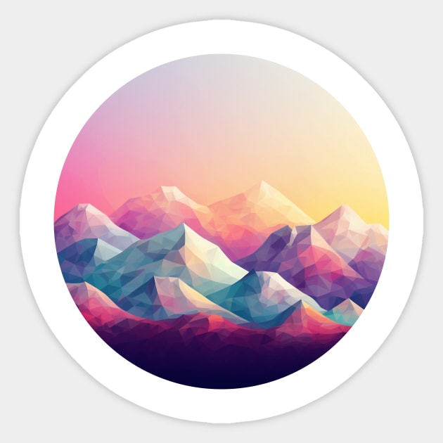 Nature's Kaleidoscope: Contemporary Mountain Prints Sticker by yambuto